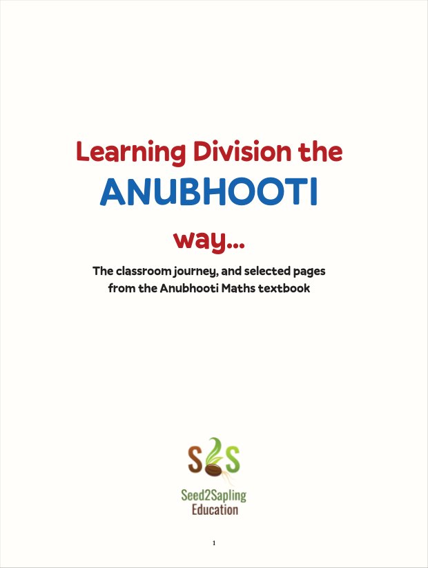 Cover of the resource: Learning Division the Anubhooti way.