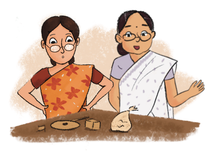 Illustration of two teachers in conversation