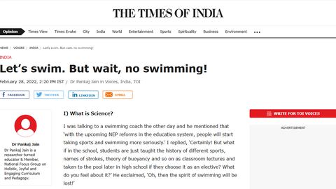 The Times of India Voices essay page