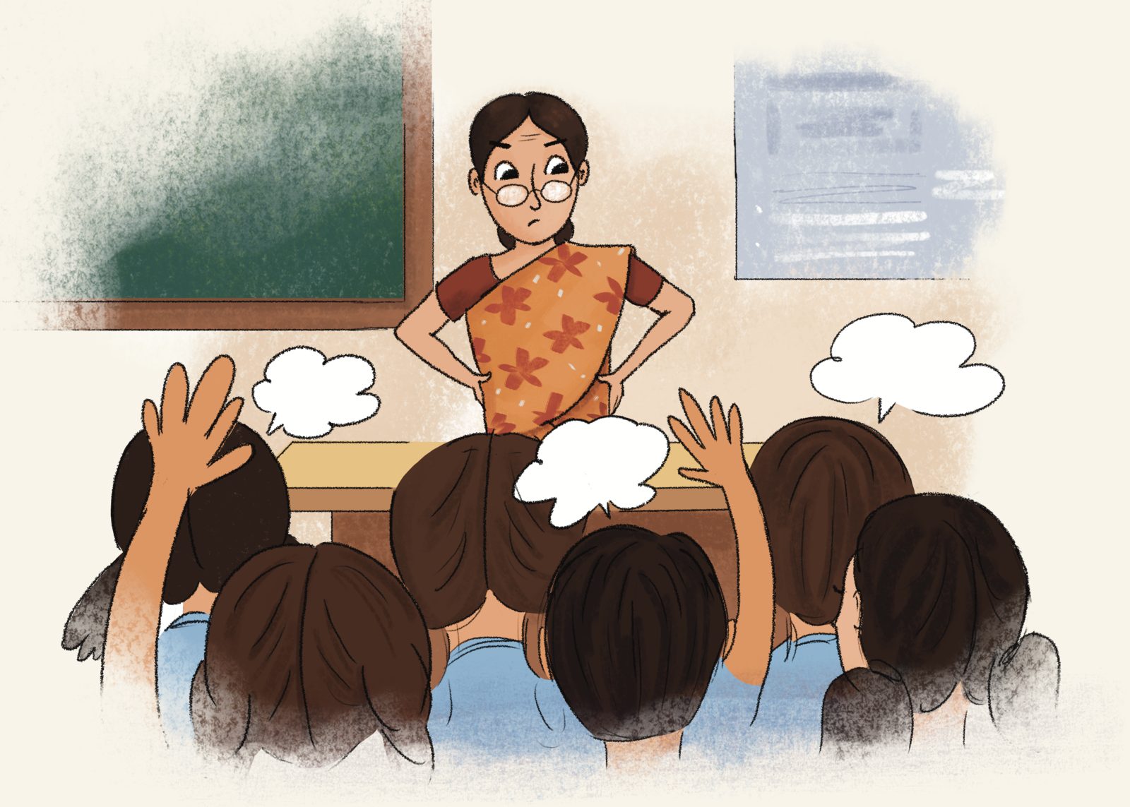 Classroom learning and inquiry illustration